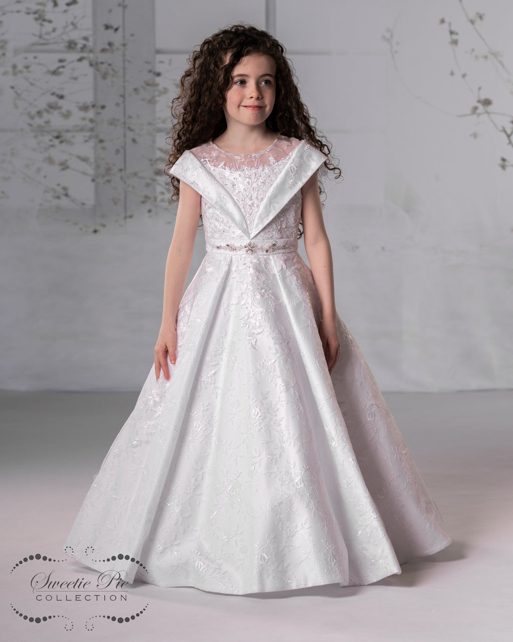 SALE COMMUNION DRESS Sweetie Pie Girls White Communion Dress:- 4098 AGE 7