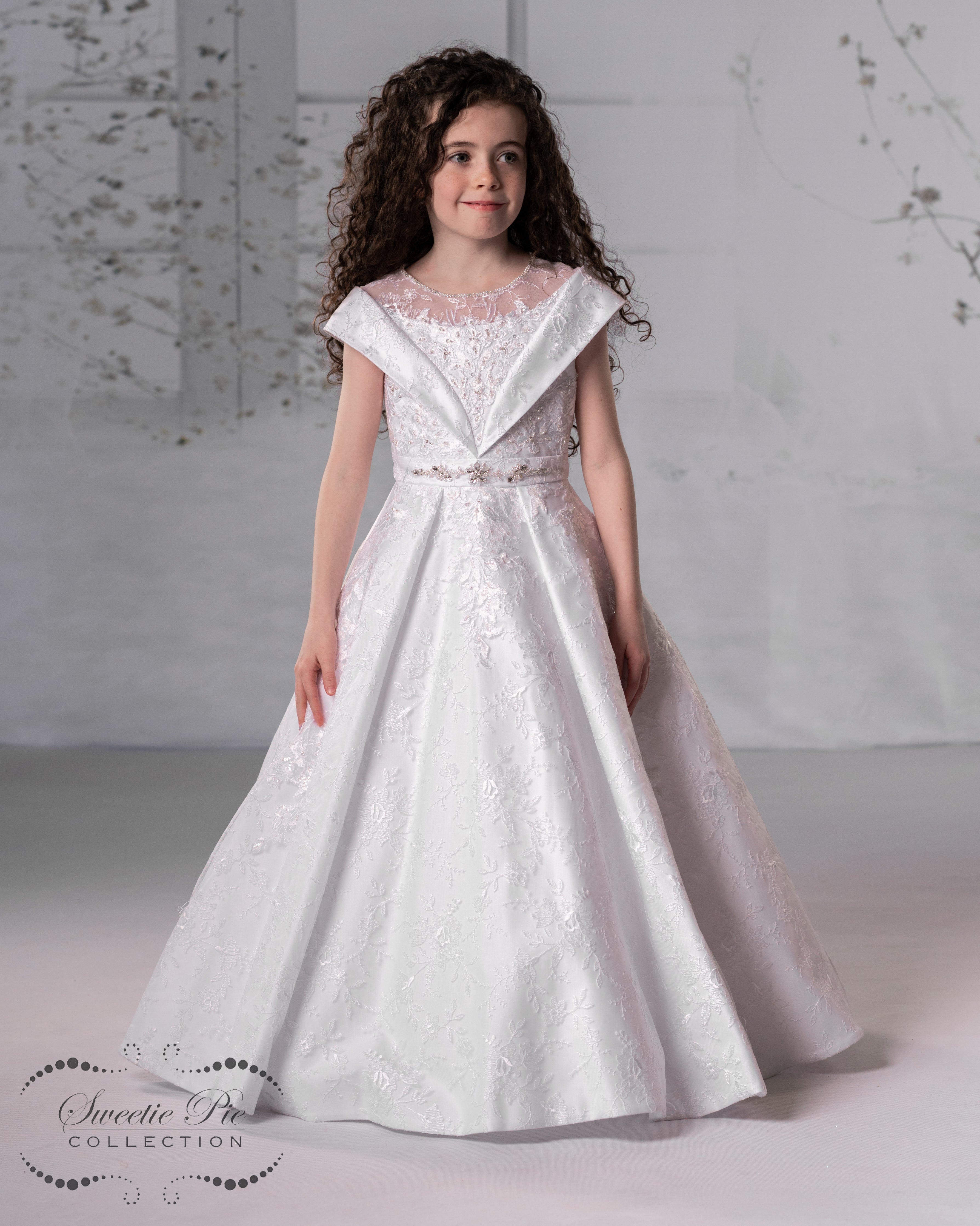 SALE COMMUNION DRESS Sweetie Pie Girls White Communion Dress:- 4098 AGE 7