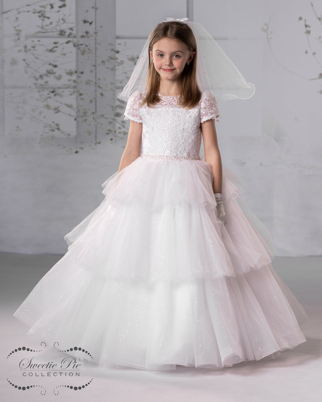 Sweetie Pie Girls White Communion Dress:- 5002