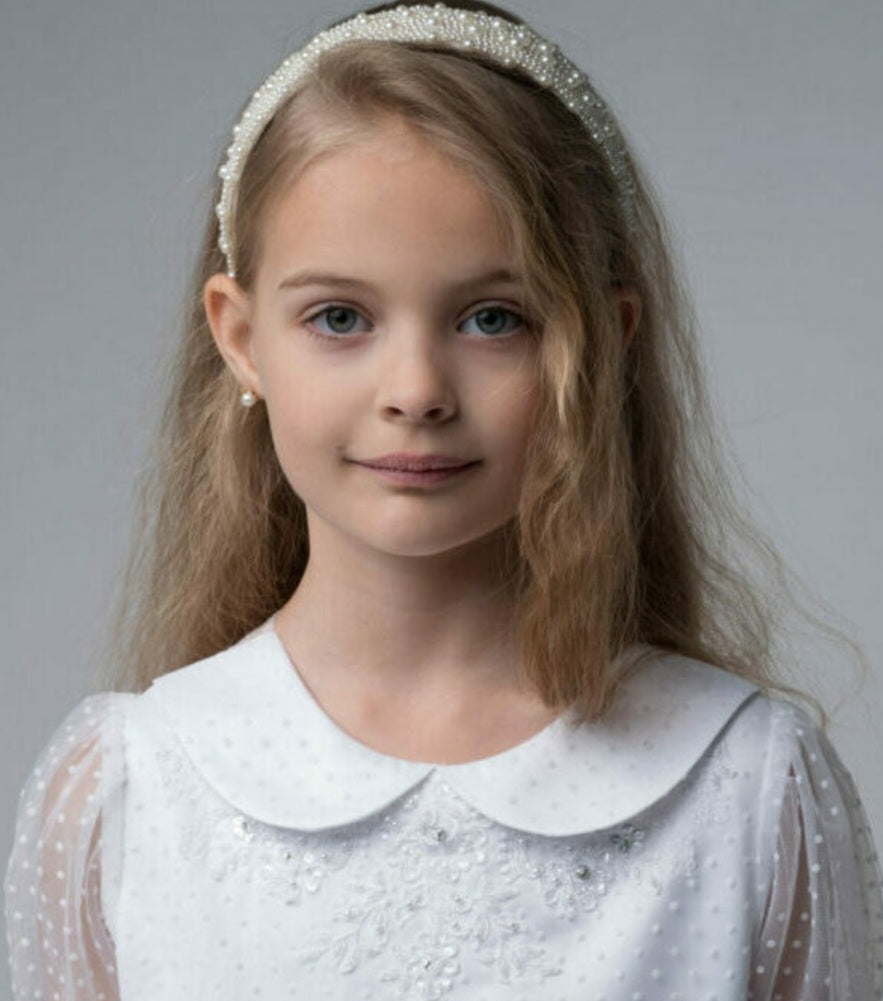 Paula's Communion Girls White Communion Dress:- PJ25
