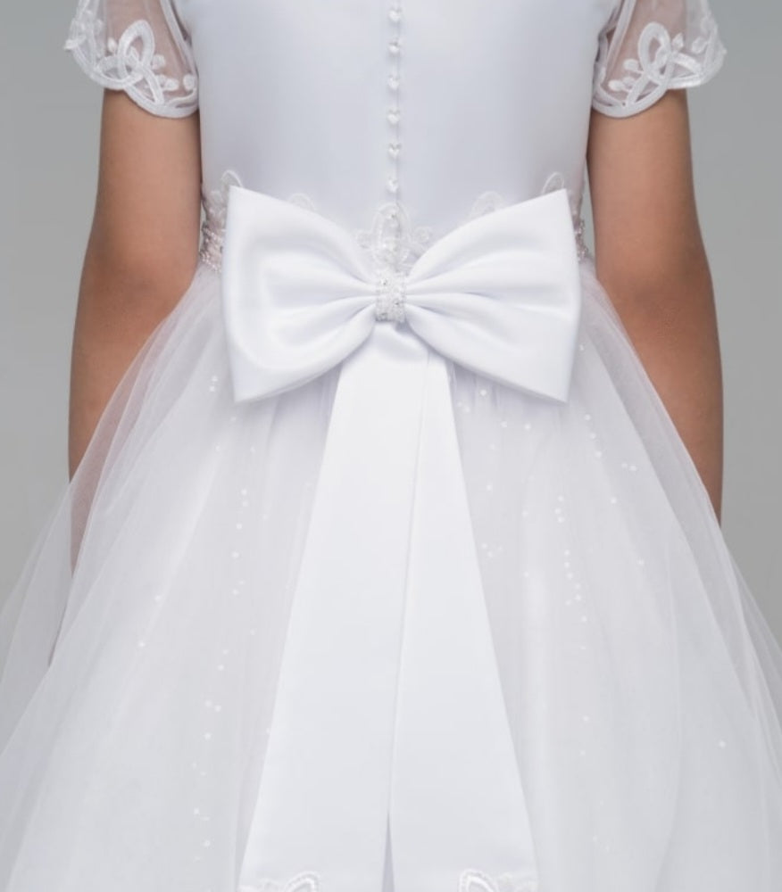 Paula's Communion Girls White Communion Dress:- PJ44