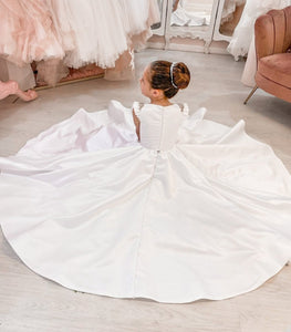 Crystal & Pearl Serena White Communion Dress (Satin Skirt)