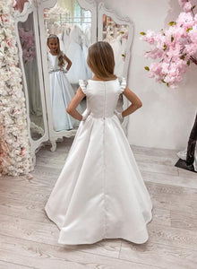 Crystal & Pearl Serena White Communion Dress (Satin Skirt)