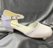 Load image into Gallery viewer, Celebrations Girls White Communion Shoes:- Maria Heel
