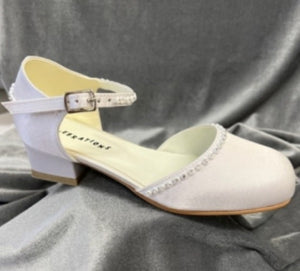 Celebrations Girls White Communion Shoes:- Maria Heel
