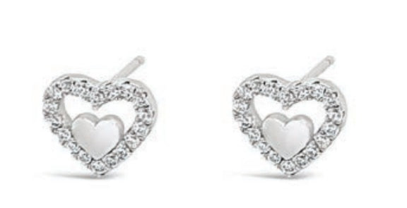 Absolute Jewellery Diamante Heart Earrings HCE435