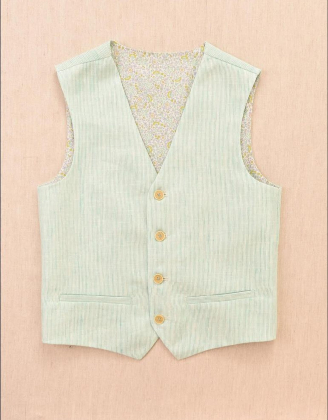 SALE One Varones Boys Pale Mint Green Stripe Waistcoat:-10-10025 83