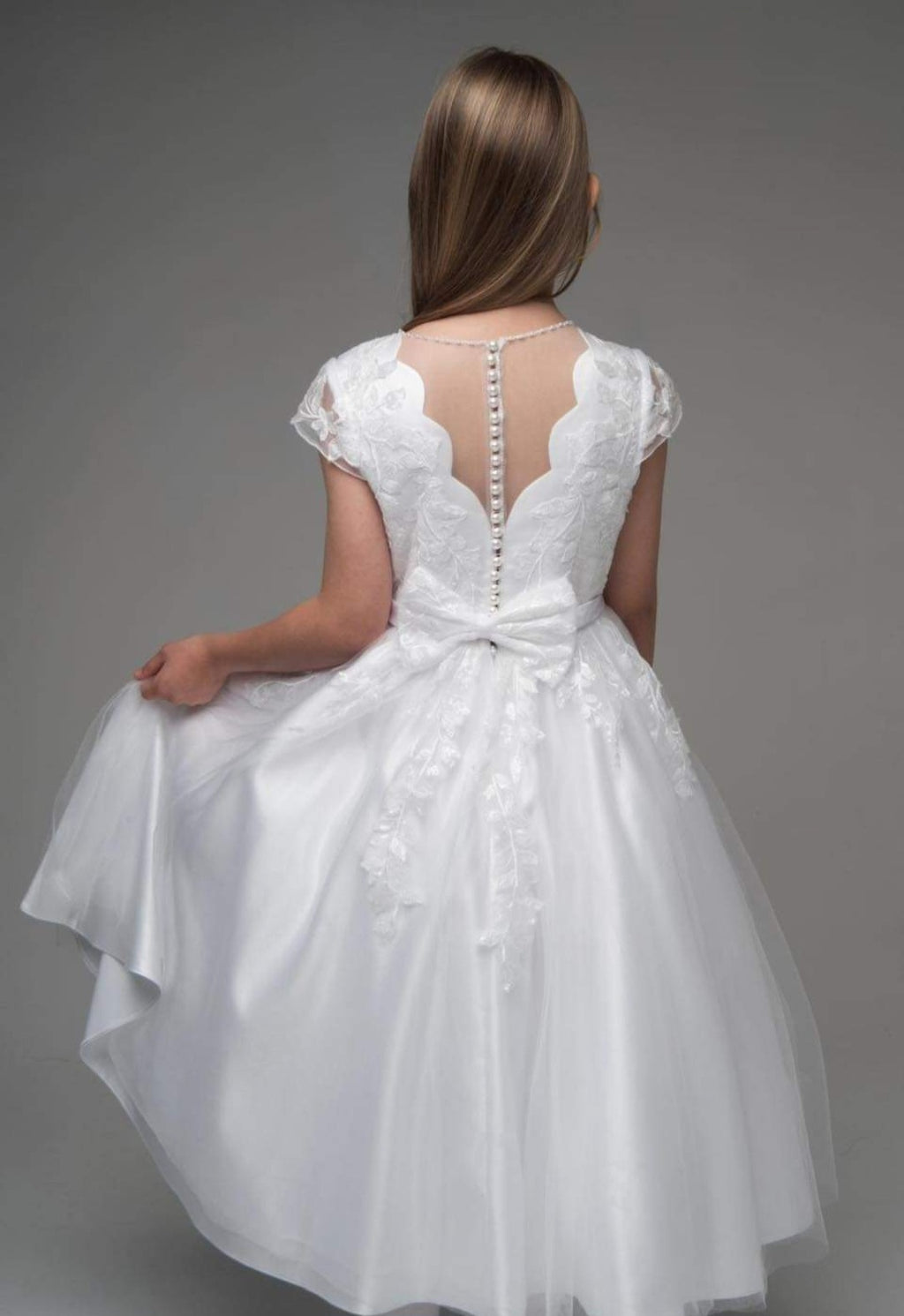 Paula's Communion Girls White Communion Dress:- UF23021