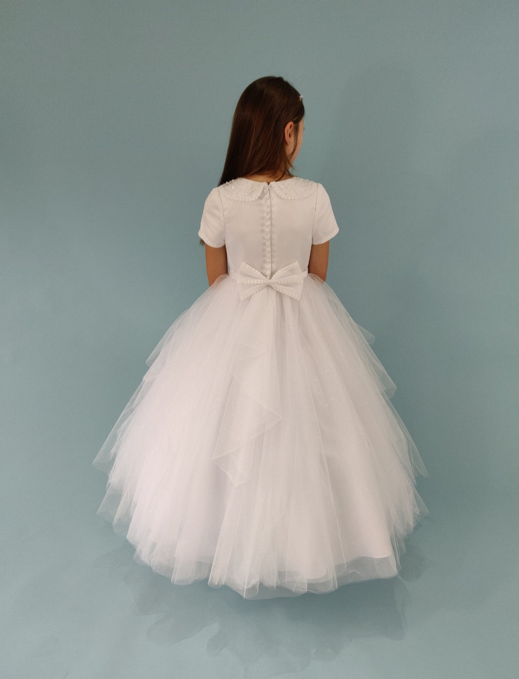 SALE COMMUNION DRESS Linzi Jay Girls White Communion Dress:- Rome