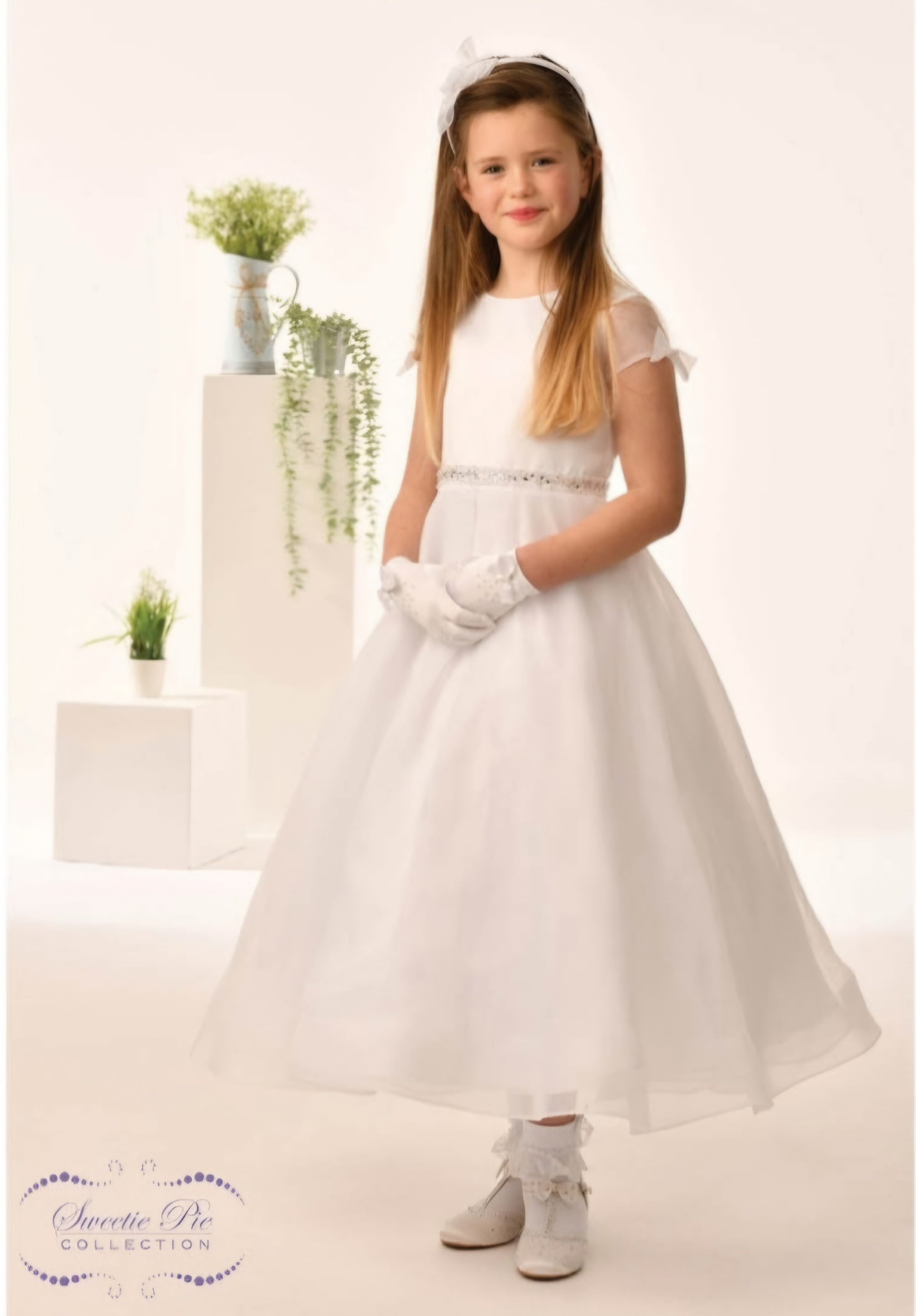 SALE COMMUNION DRESS Sweetie Pie Girls White Communion Dress:- 5015 AGE 7