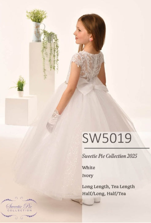 Sweetie Pie Girls White Communion Dress:- 5019