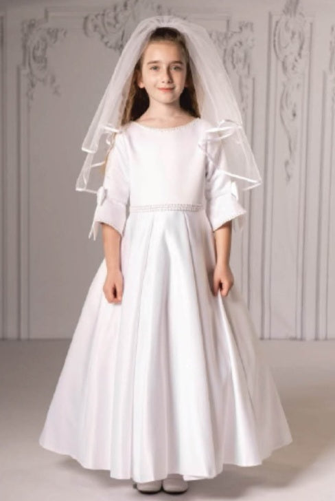 SALE COMMUNION DRESS Rosa Bella By Sweetie Pie Girls White Communion Dress:- RB647 AGE 7 & 8