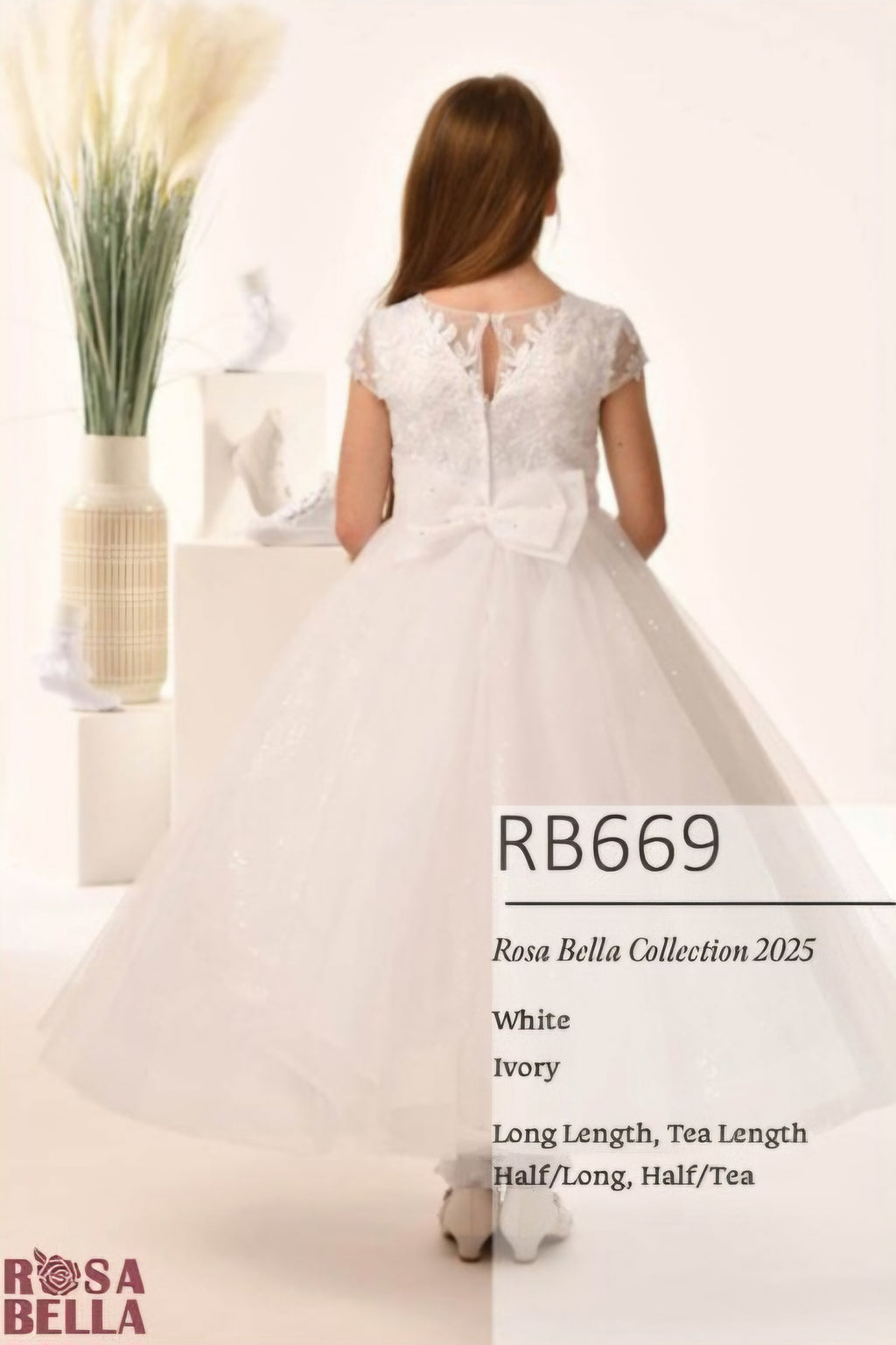 SALE COMMUNION DRESS Rosa Bella By Sweetie Pie Girls White Communion Dress:- RB669 AGE 6