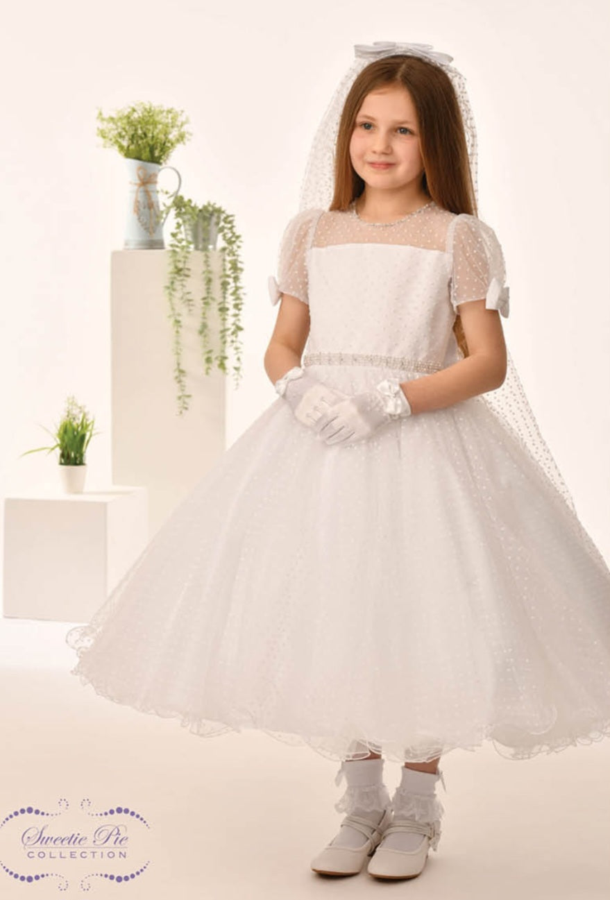 Sweetie Pie Girls White Communion Dress:- 5006