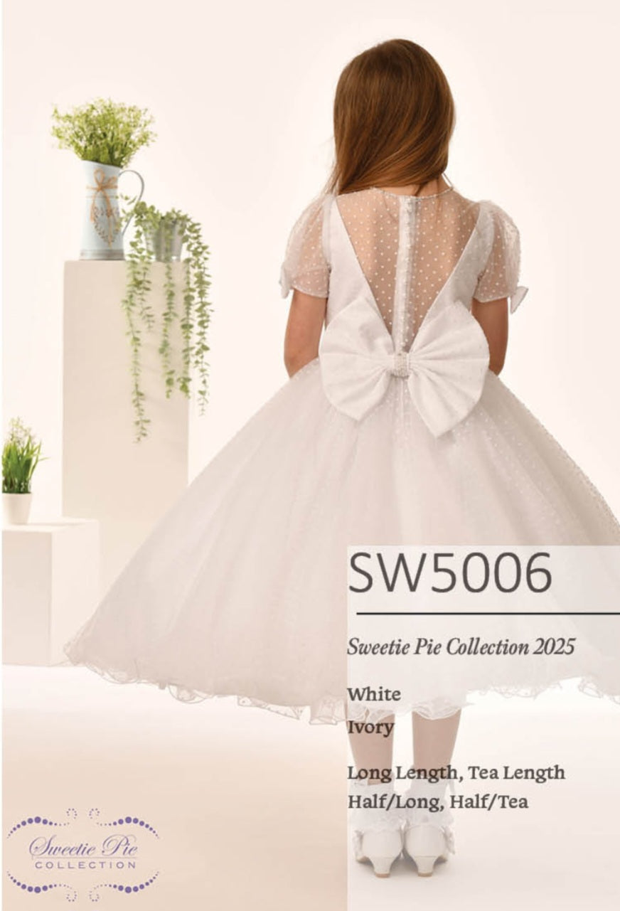 Sweetie Pie Girls White Communion Dress:- 5006