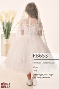 Rosa Bella By Sweetie Pie Girls White Communion Dress:- RB653