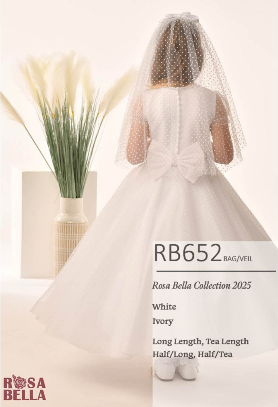 Rosa Bella By Sweetie Pie Girls White Communion Dress:- RB652