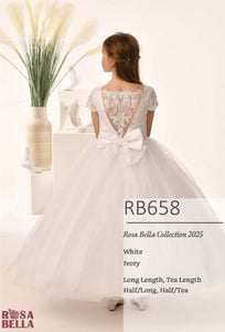 Rosa Bella By Sweetie Pie Girls White Communion Dress:- RB658