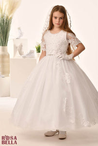 SALE COMMUNION DRESS Rosa Bella By Sweetie Pie Girls White Communion Dress:- RB660 AGE 9