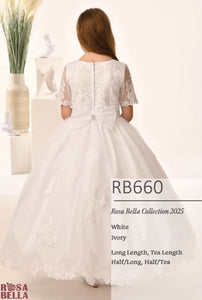 SALE COMMUNION DRESS Rosa Bella By Sweetie Pie Girls White Communion Dress:- RB660 AGE 9