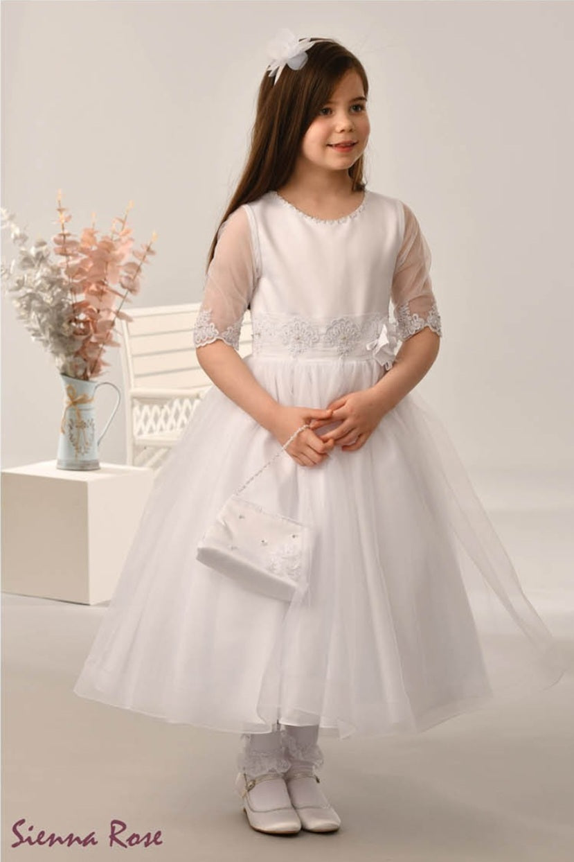 SALE COMMUNION DRESS Sienna Rose By Sweetie Pie Girls White Communion Dress:- SR726 AGE 7