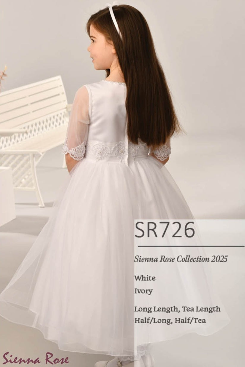 SALE COMMUNION DRESS Sienna Rose By Sweetie Pie Girls White Communion Dress:- SR726 AGE 7