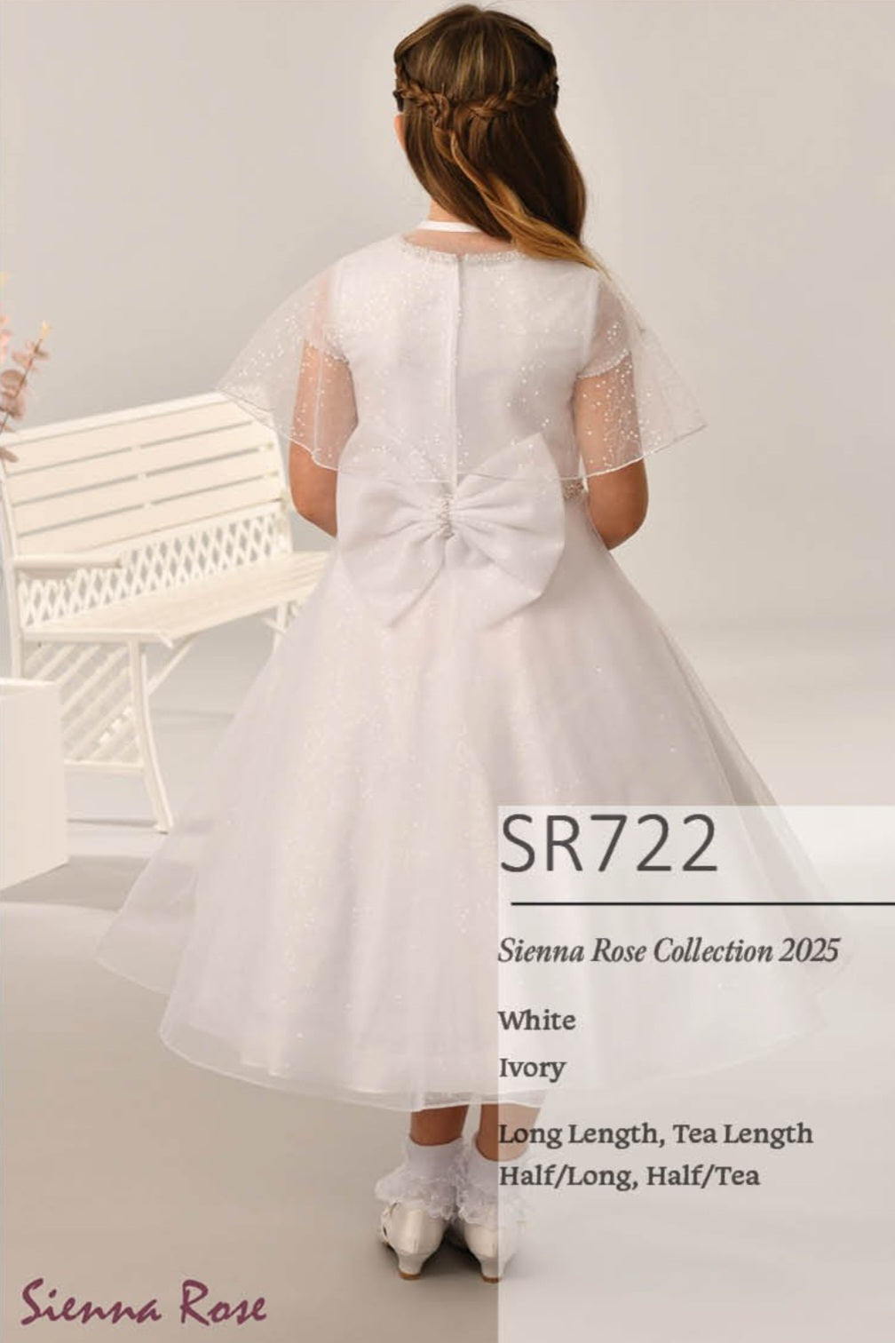 Sienna Rose By Sweetie Pie Girls White Communion Dress:- SR722