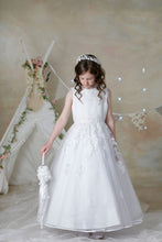 Load image into Gallery viewer, Celebrations Girls White Communion Dress:- Violet
