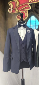 Cuvico Boys Navy 5 Piece Tuxedo