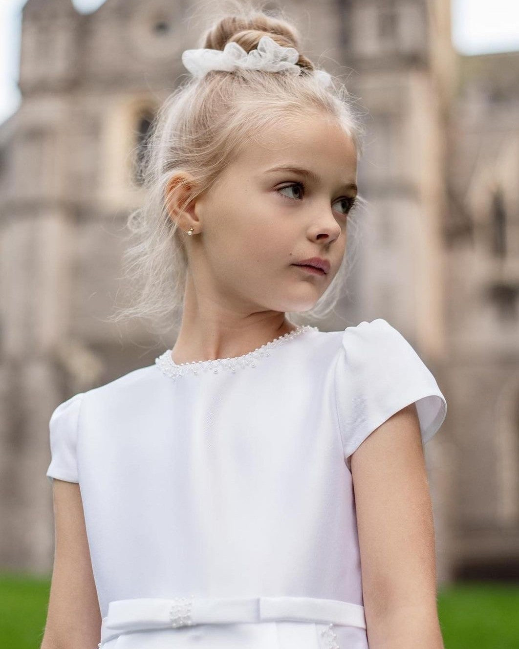 Paula's Communion Girls White Communion Dress:- PJ04