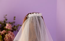 Load image into Gallery viewer, Peridot Girls White Holy Communion Veil:- Aurora
