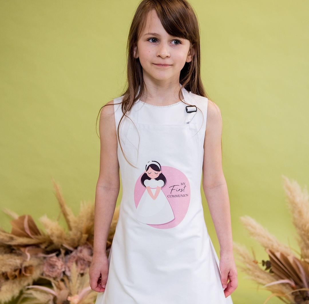 Linzi Jay Girls White Communion Apron