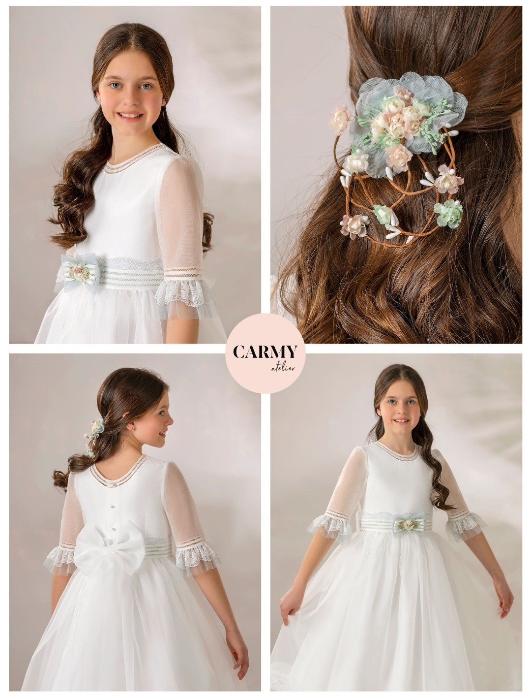 SALE Carmy Girls Holy Communion Dress:- 4128 Age 8 Ballet Length