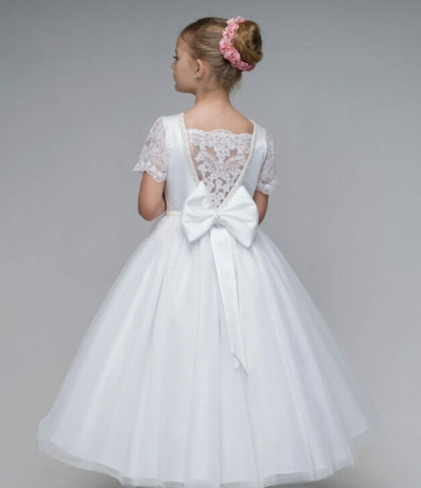 Paula's Communion Girls White Communion Dress:- PJ24