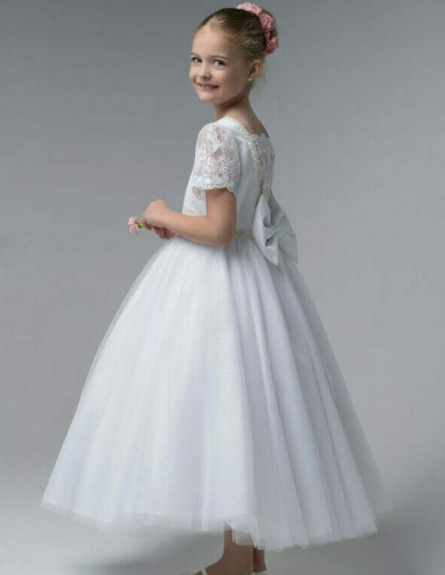 Paula's Communion Girls White Communion Dress:- PJ24