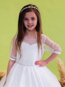 SALE COMMUNION DRESS Linzi Jay Girls White Communion Dress:- Wendi