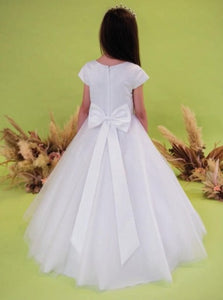 Linzi Jay Girls White Communion Dress:- Ember