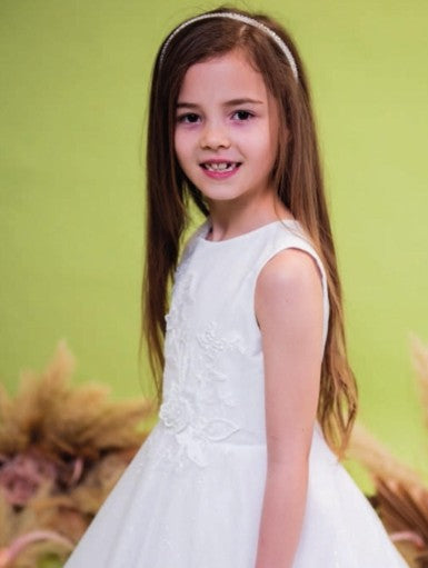 SALE COMMUNION DRESS Linzi Jay Girls White Communion Dress:- Lindi Age 7