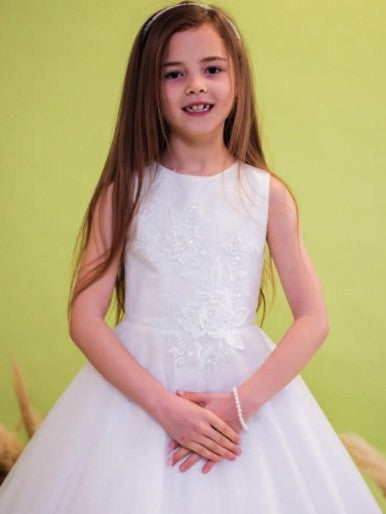 SALE COMMUNION DRESS Linzi Jay Girls White Communion Dress:- Lindi Age 7