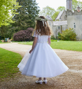 Isabella Girls White Communion Dress:- IS24698