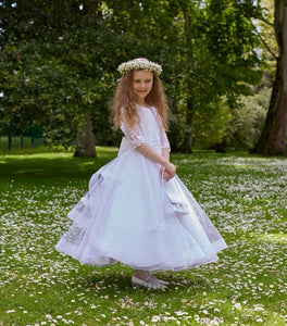 Isabella Girls White Communion Dress:- IS24682