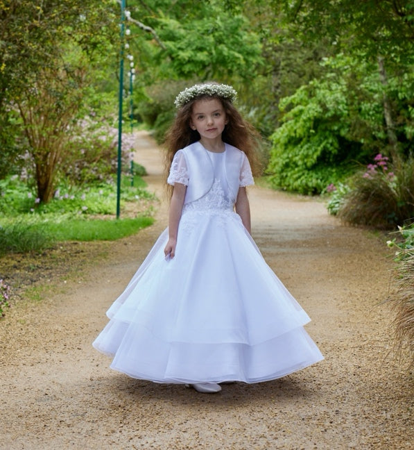 SALE Isabella Girls White Communion Dress:- IS24662/664 Age 6, 8 & 10