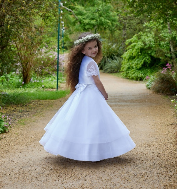 SALE Isabella Girls White Communion Dress:- IS24662/664 Age 6, 8 & 10