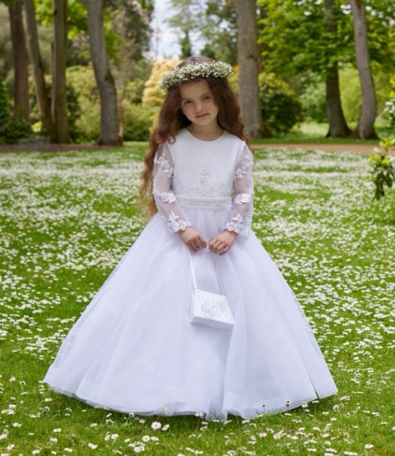 SALE COMMUNION DRESS KOKO Girls White Communion Dress:- KO24143 Age 9