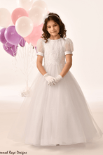 Load image into Gallery viewer, Savannah Raye By Linzi Jay Girls White Communion Dress:- SRD- Violet
