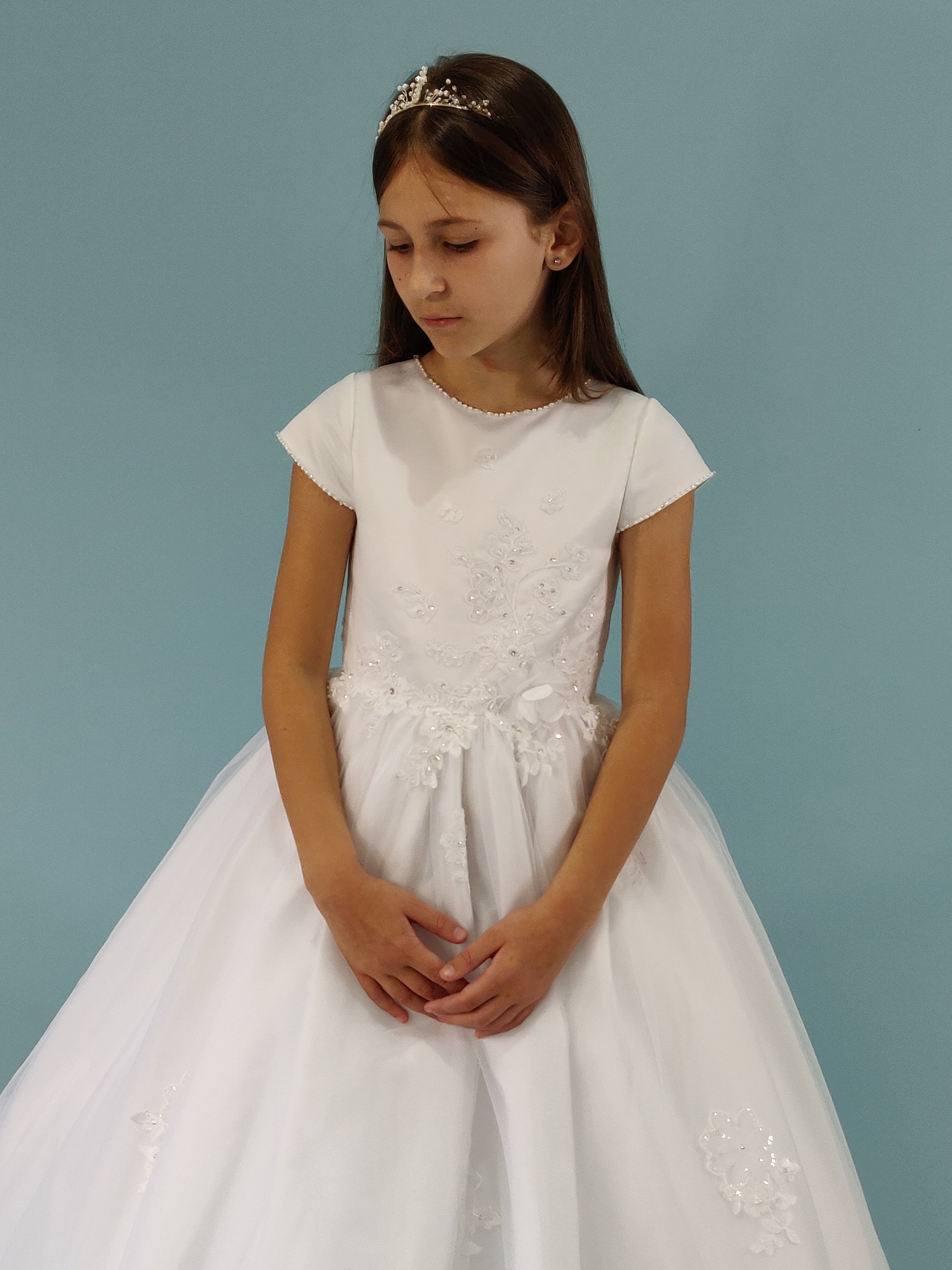 Linzi Jay Girls White Communion Dress:- Stella