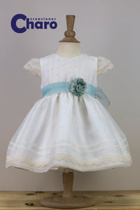 Girls Charo Vestido Dress:- 476 Ivory Christening Gown
