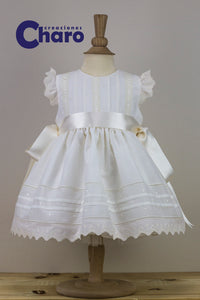 Girls Charo Vestido Dress:- 481 Ivory Christening Gown