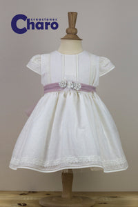 Girls Charo Vestido Dress:- 485 Ivory Christening Gown