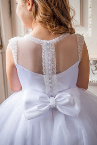 Crystal & Pearl Diva White Communion Dress (Tulle Skirt)